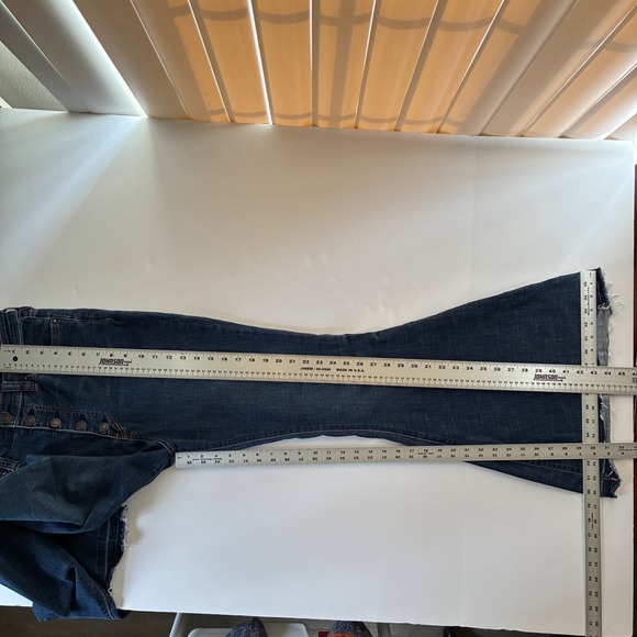 We The Free Free People Just Float On Flare Jeans Blue Wash Size 32 70s Boho - Picture 7 of 10